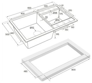 Мойка кухонная Paulmark Tandem PM238250-DG графит